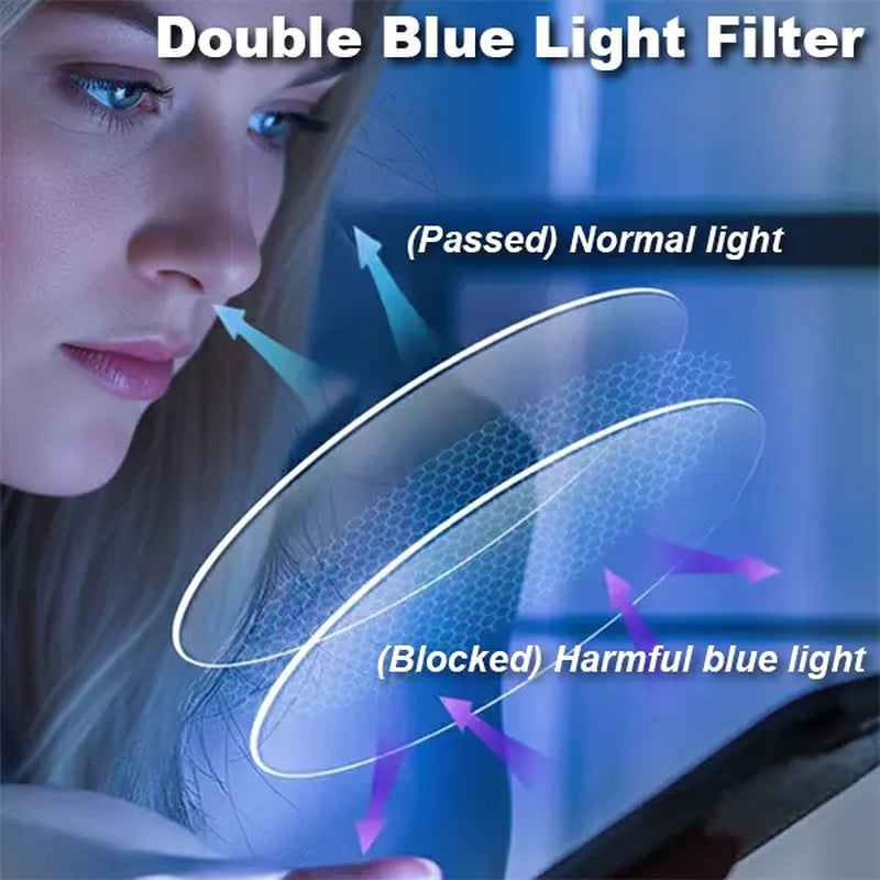 Ultra-Light Reading Glasses Blue Light Blocking TR90 Frame Anti-Glare Unisex Spring Hinge Comfortable Nose Pads